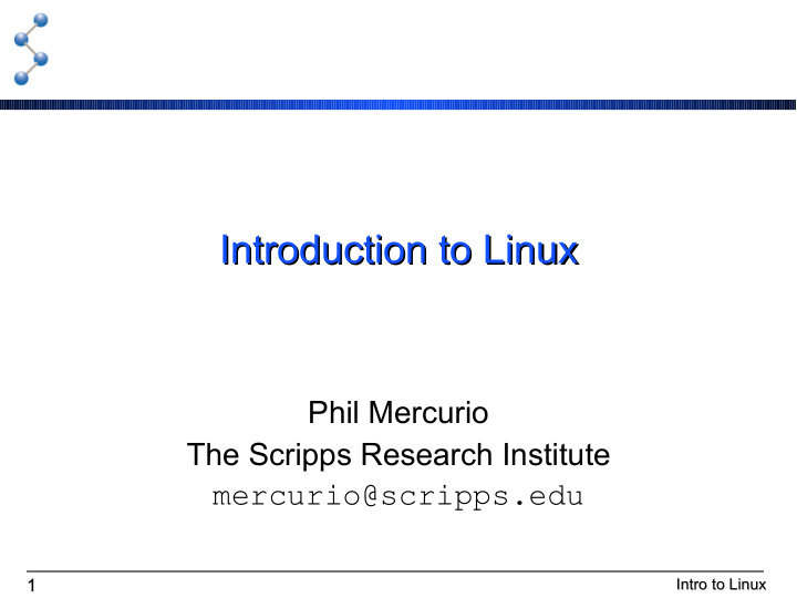 introduction to linux introduction to linux