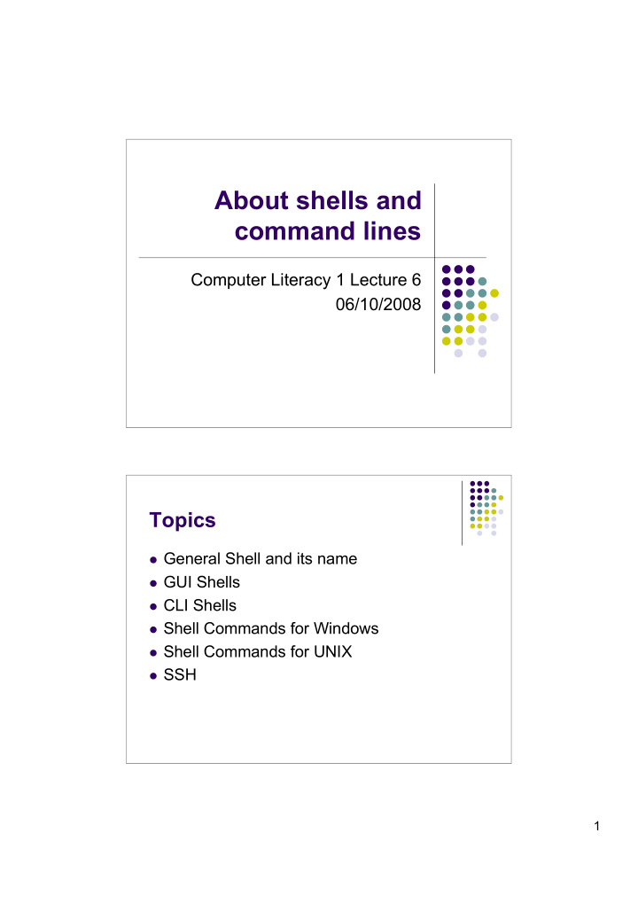 about shells and command lines