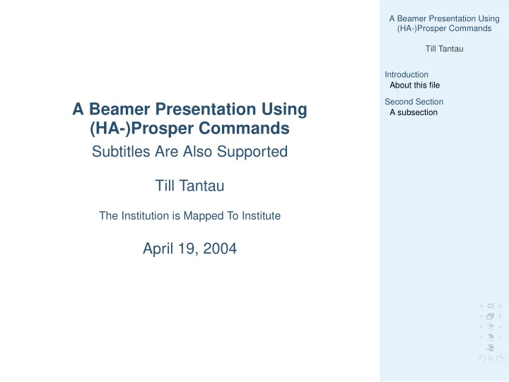 a beamer presentation using