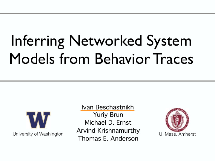 inferring networked system models from behavior traces