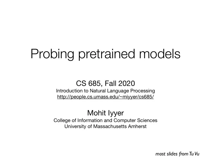 probing pretrained models