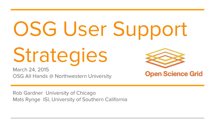 osg user support strategies