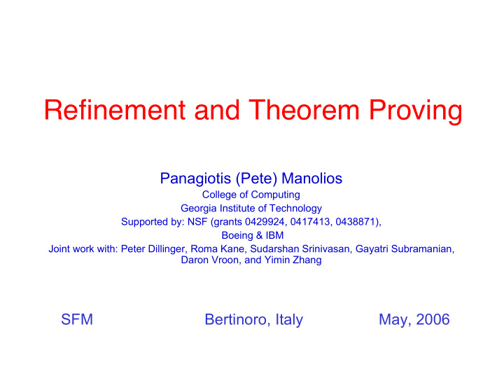 refinement and theorem proving