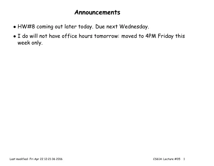 announcements