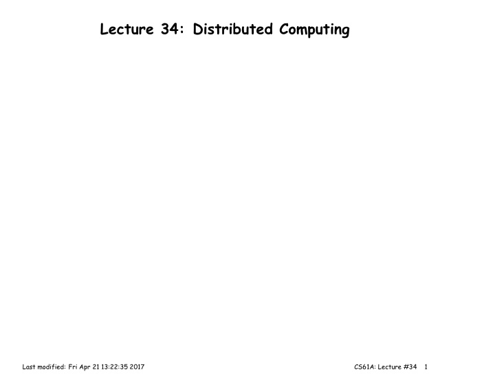 lecture 34 distributed computing