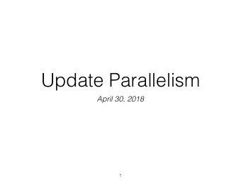 Update Parallelism  April 30, 2018  1  HW 3 Posted  2  Parallelism Models Option 4: Shared