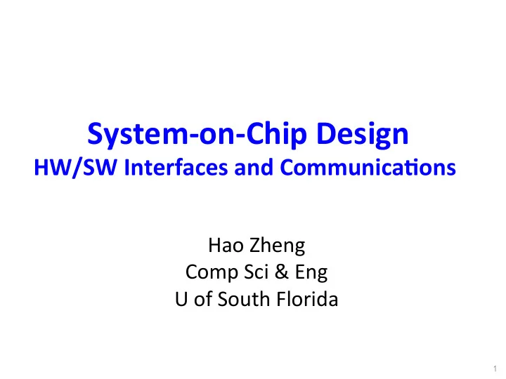 system on chip design