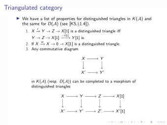Triangulated category  We have a list of properties for distinguished triangles in K ( A ) and