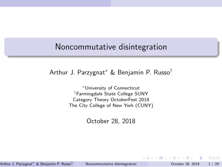 noncommutative disintegration