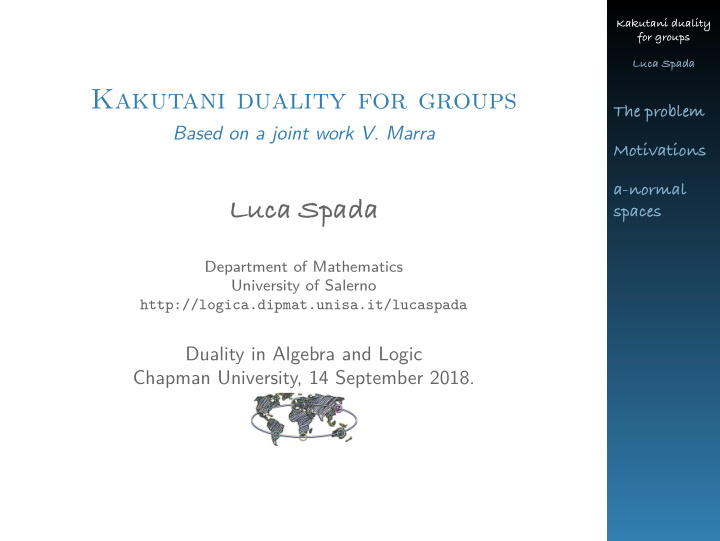 kakutani duality for groups