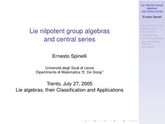 Lie nilpotent group algebras  central series  Lie nilpotency index  and central series Computation
