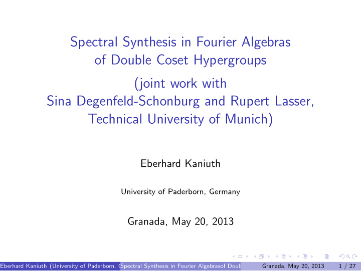 spectral synthesis in fourier algebras of double coset