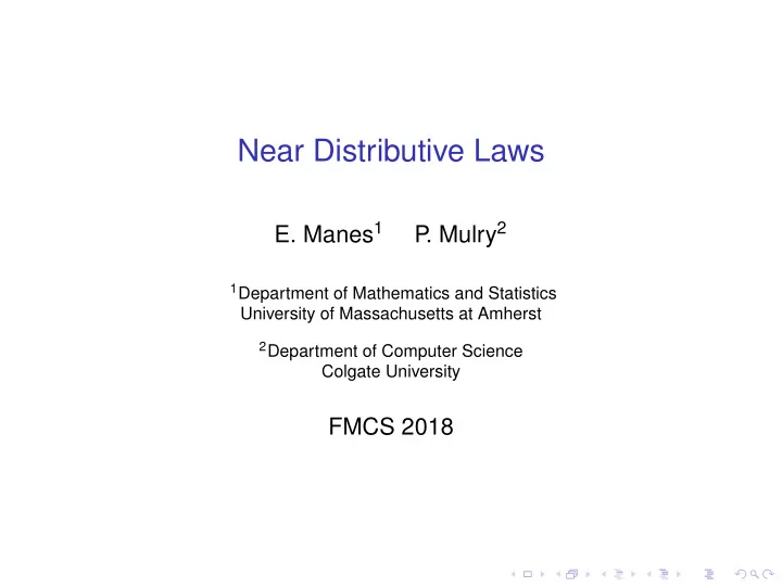 near distributive laws