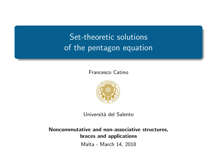 set theoretic solutions of the pentagon equation
