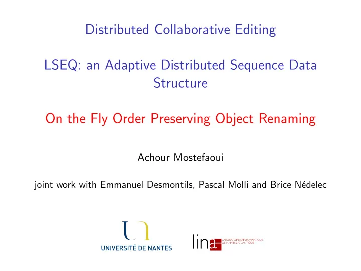 distributed collaborative editing lseq an adaptive