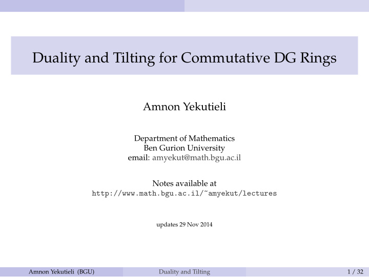 duality and tilting for commutative dg rings