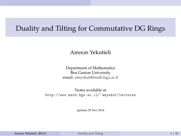 duality and tilting for commutative dg rings