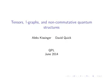 Tensors, !-graphs, and non-commutative quantum  structures  Aleks Kissinger  David Quick  QPL  June