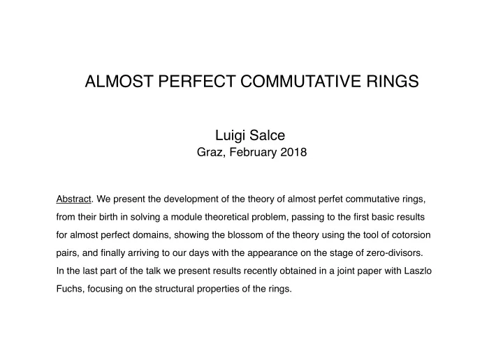 almost perfect commutative rings