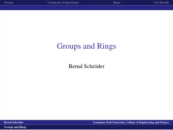 Groups and Rings  Bernd Schr  oder  logo1  Bernd Schr  oder  Louisiana Tech University, College