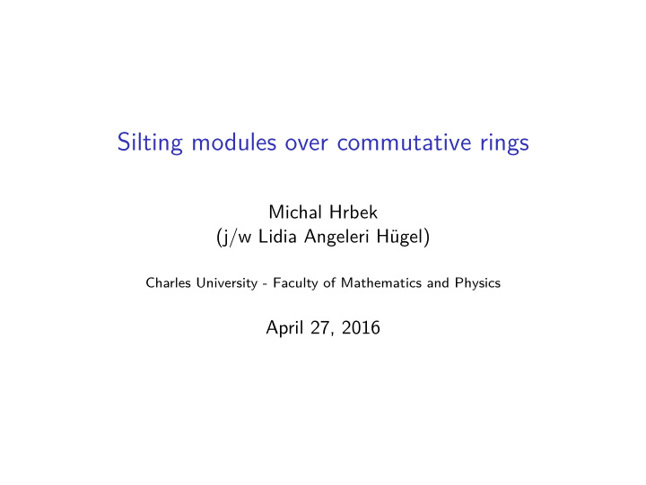 silting modules over commutative rings