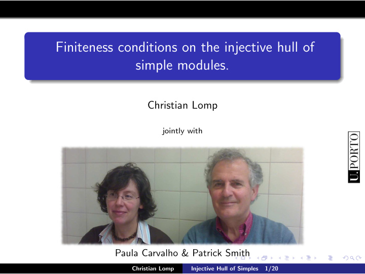 finiteness conditions on the injective hull of simple