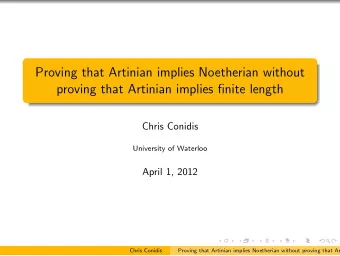 Proving that Artinian implies Noetherian without  proving that Artinian implies finite length