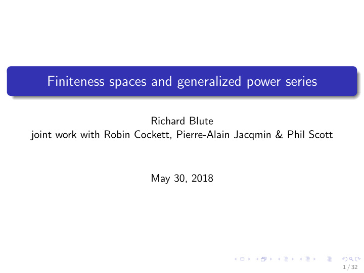 finiteness spaces and generalized power series