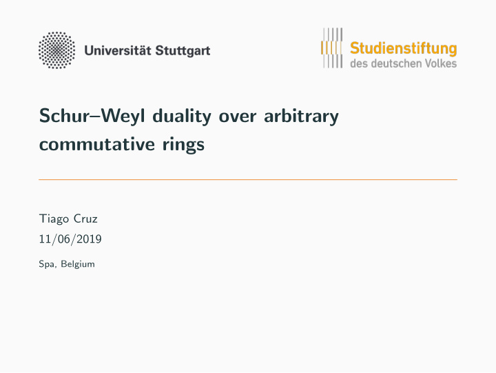 schur weyl duality over arbitrary commutative rings