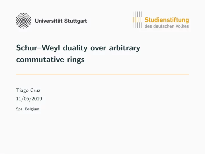 schur weyl duality over arbitrary commutative rings