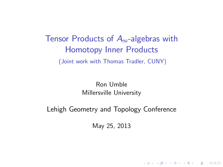 tensor products of a algebras with homotopy inner products