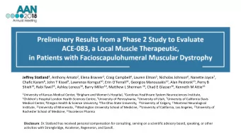 ACE-083, a Local Muscle Therapeutic,  in Patients with Facioscapulohumeral Muscular Dystrophy