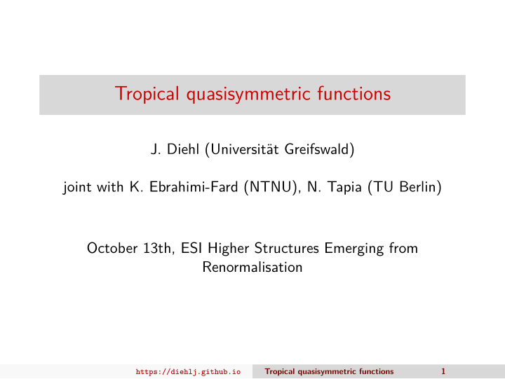 tropical quasisymmetric functions