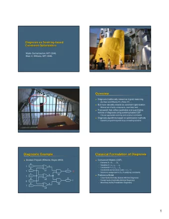 1  Example: Component Models  Example: Subset-  -Minimal Diagnosis  Minimal Diagnosis  Example: