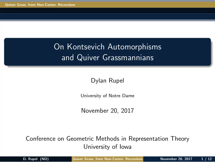 on kontsevich automorphisms and quiver grassmannians