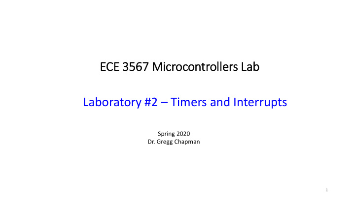 laboratory 2 timers and interrupts
