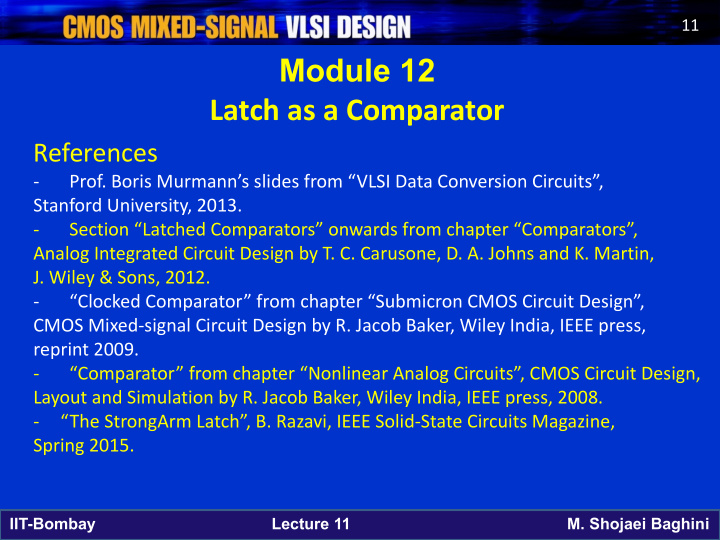 module 12 latch as a comparator