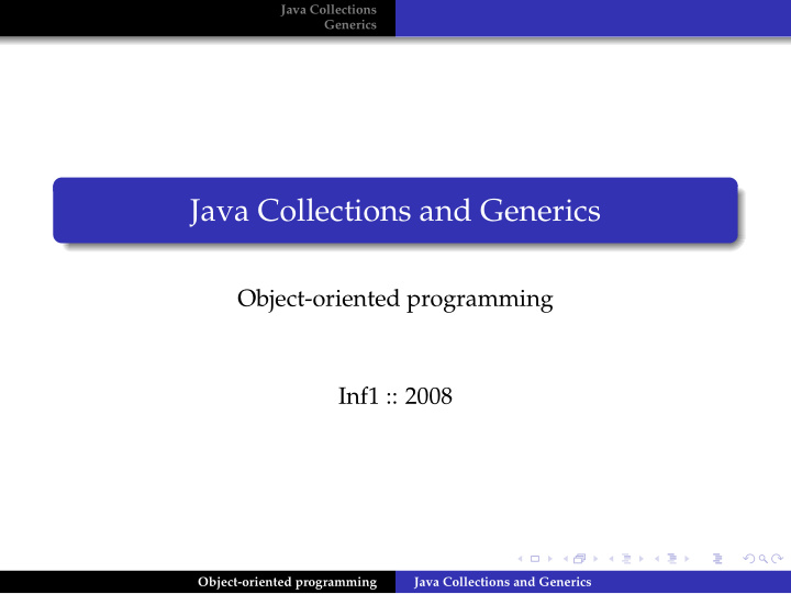 java collections and generics