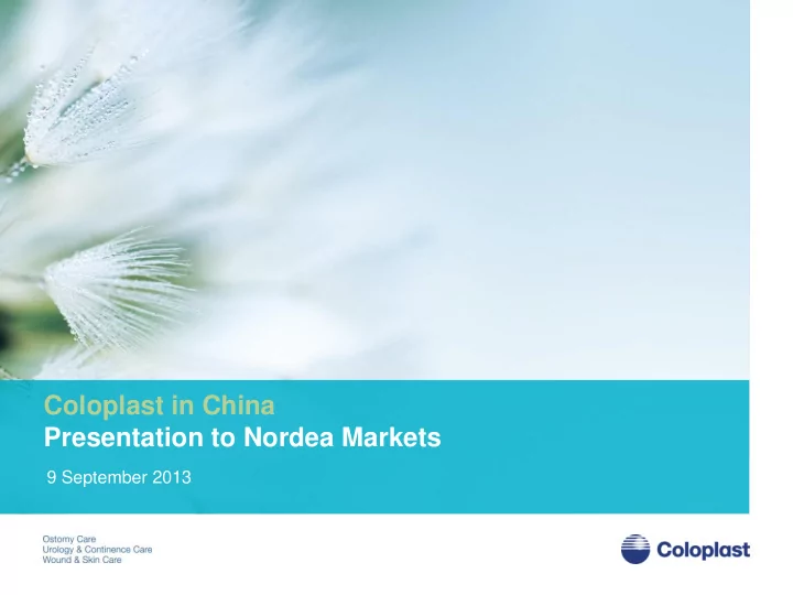 coloplast in china