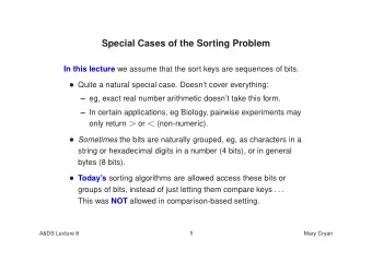 Algorithm C OUNTING S ORT ( A, m ) 1. n  A. length 2. Initialise array C [ 1 . . . m ] 3. for i