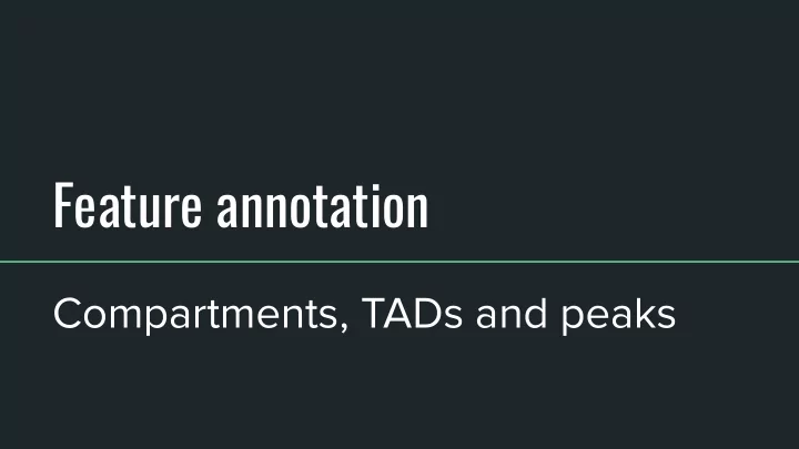 feature annotation