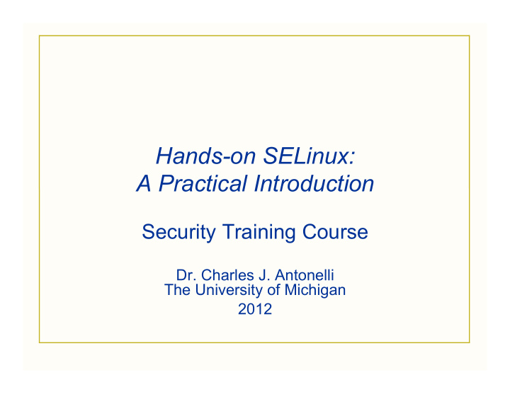 hands on selinux a practical introduction