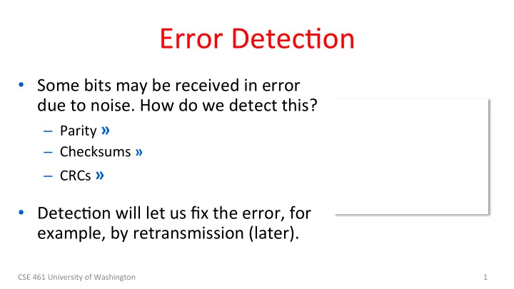 error detec9on