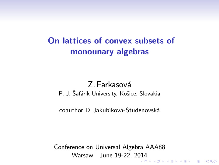 on lattices of convex subsets of monounary algebras z