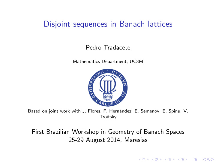 disjoint sequences in banach lattices