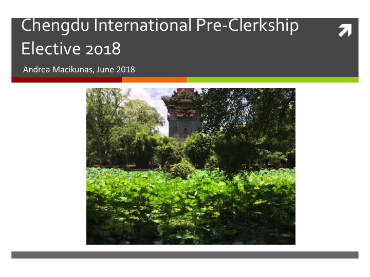 chengdu international pre clerkship