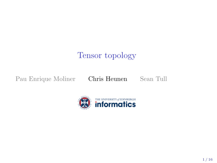 tensor topology