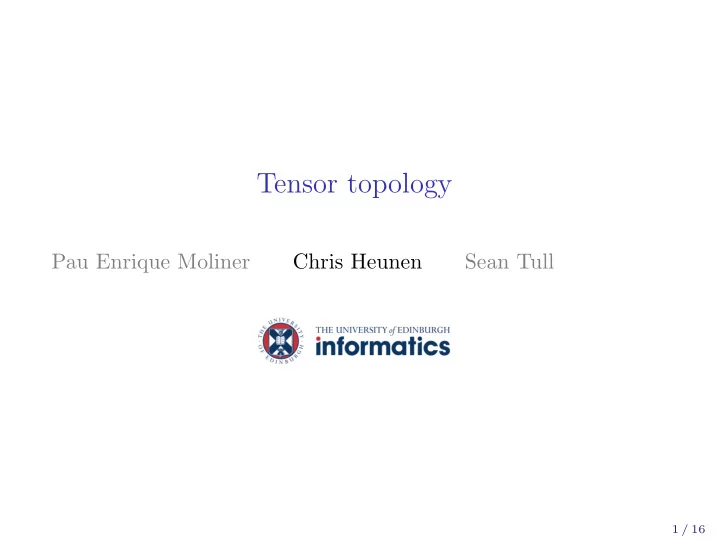 tensor topology