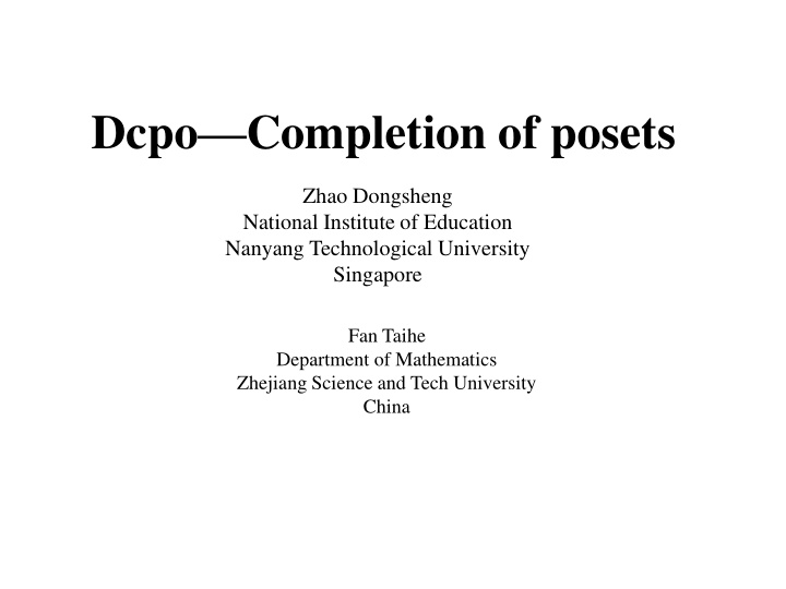 dcpo completion of posets