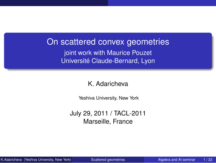 on scattered convex geometries